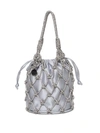 Judith Leiber Sparkle Net Clutch In Silver