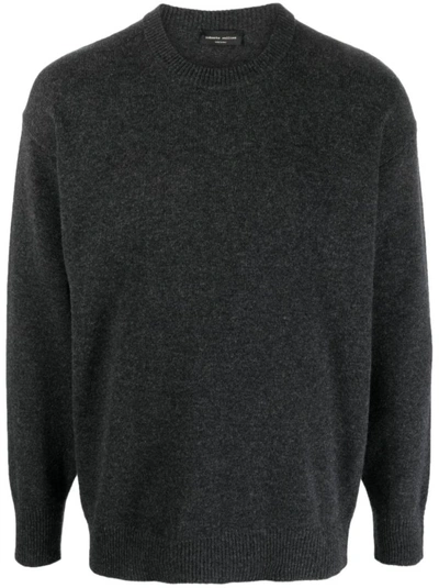 Roberto Collina Wool-blend Crew-neck Sweater In Grey