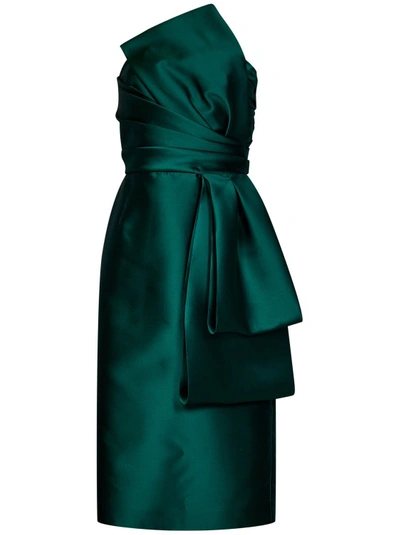 Alberta Ferretti Mikado Dress In Green