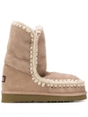 Mou Shearling-lined Suede Eskimo Boots In Brown