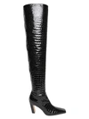 Khaite Marfa Croco Over-the-knee Boots In Black
