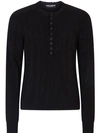 DOLCE & GABBANA LONG-SLEEVED BLACK SWEATER