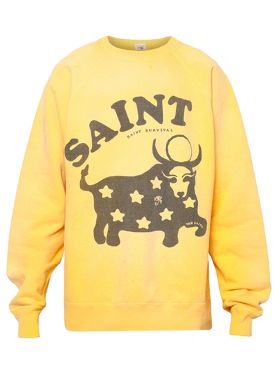 Saint Michael Cow Sweatshirt In Yellow | ModeSens