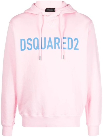 Dsquared2 Logo-print Drawstring Hoodie In Pink