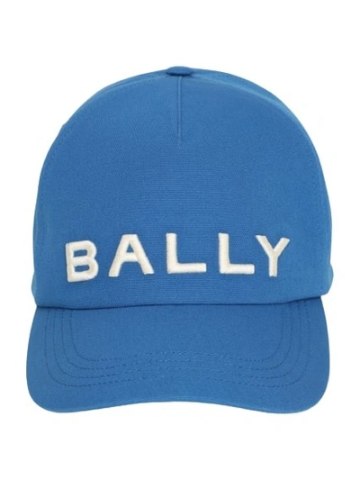Bally Logo刺绣棉棒球帽 In Blue