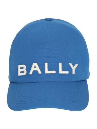 Bally Embroidered Baseball Hat In Blue Kiss