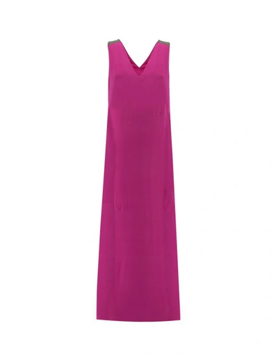 Fabiana Filippi Dark Pink Viscose Midi Dress