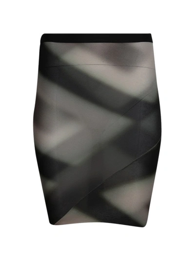 Rick Owens Wolfy Skirt In Black Plaid