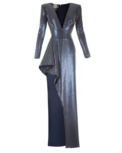 Gemy Maalouf Ruffled Detail Dress - Long Dresses In Blue