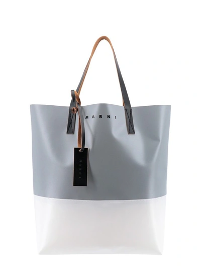 Marni Large Tribeca Leather Shoulder Bag In White