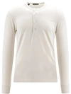 TOM FORD EMBROIDERED MONOGRAM COTTON BLEND T-SHIRT