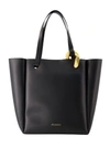 JW ANDERSON CHAIN TOTE - LEATHER - BLACK