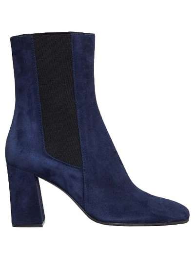 Sergio Rossi Ankle Boot Blue Suede 80 Mm Heel