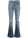 7 FOR ALL MANKIND LIGHT BLUE FLARED COTTON BLEND JEANS