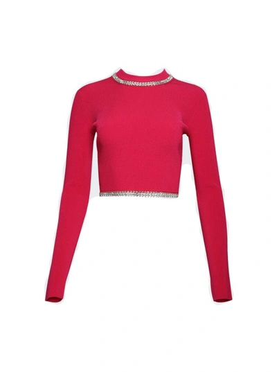 Paco Rabanne Cropped-top Mit Strass In Red