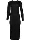 Alexandra Golovanoff Robe Maxi Ribbed Dress In Black