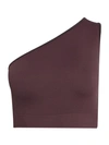 Rick Owens Luxor One-shoulder Athena Crop Top In Burgundy