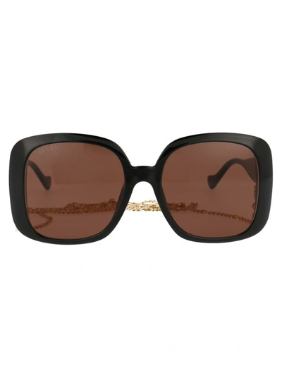 Gucci Gg1029sa Black Sunglasses In Brown