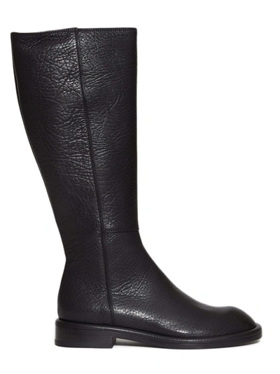 Agl Attilio Giusti Leombruni Black Hammered Leather Boot