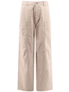 PALM ANGELS COTTON CARGO TROUSER WITH LOGOED LABEL
