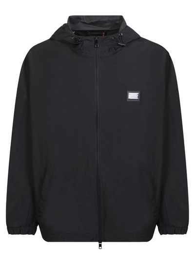 Dolce & Gabbana Essentials Hooded Jacket In Black