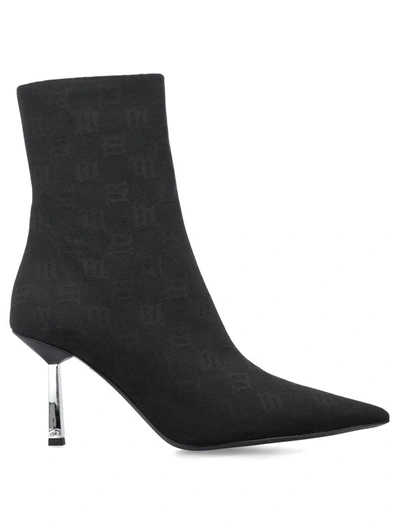 Misbhv Monogram Pointed-toe Boots In Black