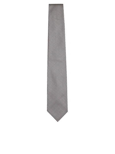 Tom Ford Grey Micro-pattern Silk Tie