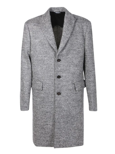 Dolce & Gabbana Single-breasted Grey Wool Coat