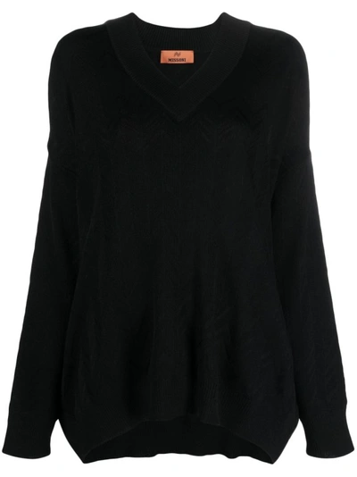 Missoni Wool Blend Sweater In Black