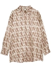 Aeron Julia Silk-blend Shirt In Brown
