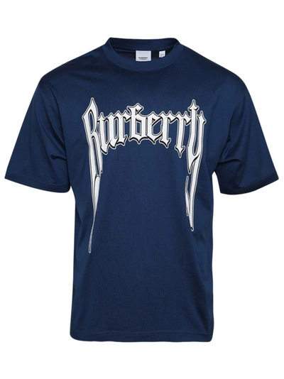 Burberry Navy Printed T-shirt In Blue