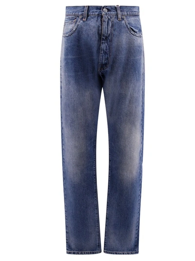 Maison Margiela Stone Washed Straight Leg Jeans In Blue