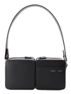 KARA HOBO STACKED BAG - LEATHER - BLACK