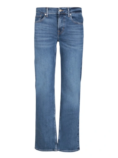 7 For All Mankind Slimmy Slim Cut Stretch Cotton Jeans In Blue