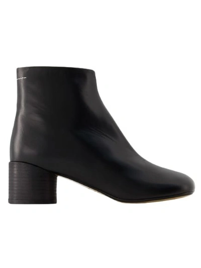 Mm6 Maison Margiela 6 Anatomic 50 Ankle Boots - Leather - Black