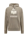 ISABEL MARANT COTTON SWEATSHIRT WITH FLOCKED LOGO