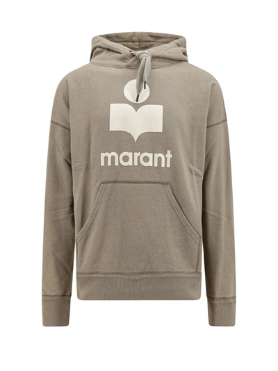 ISABEL MARANT COTTON SWEATSHIRT WITH FLOCKED LOGO