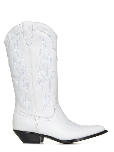 Sonora Santa Fe Leather Cowboy Boots In White