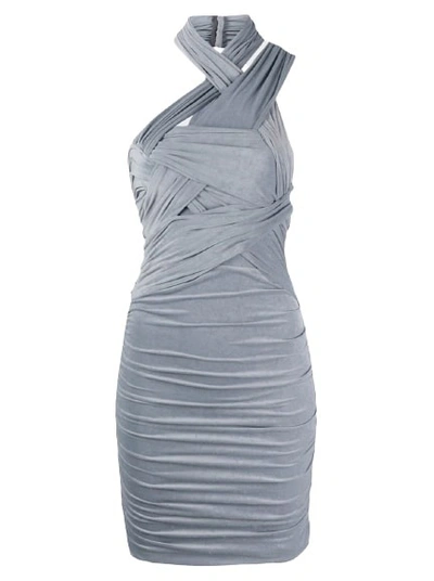 Alexander Wang Mini Halter Dress In Grey