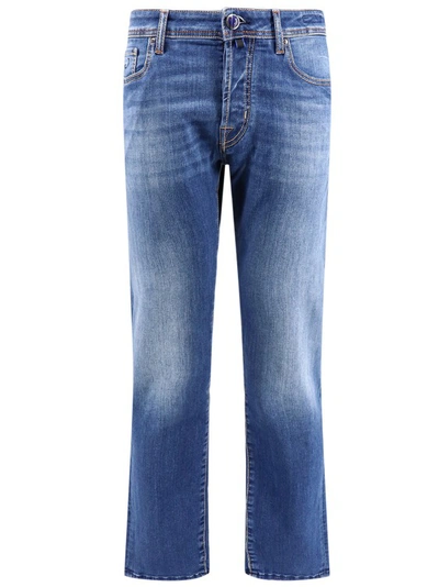 JACOB COHEN STRETCH COTTON JEANS WITH BACK LOGO PATCH