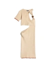 Jacquemus Short Asymmetrical Beaded Dress Beige La Robe Brilho In Neutrals