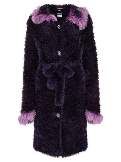 Andreeva Violet Handmade Knit Cardigan In Purple