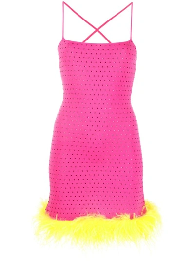 Chiara Ferragni Ostrich-feather Dress In Pink