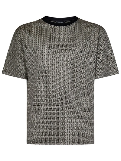 Balmain Jacquard Monogram T-shirt In White