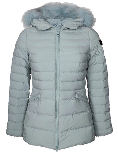 Peuterey Slim Turmalet Down Jacket In Nylon With Fur In Verde