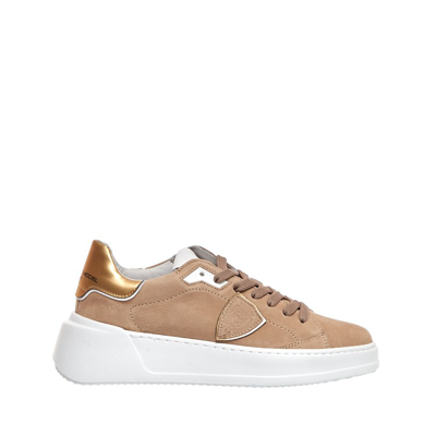 Philippe Model Tres Temple Low Sneakers In Brown