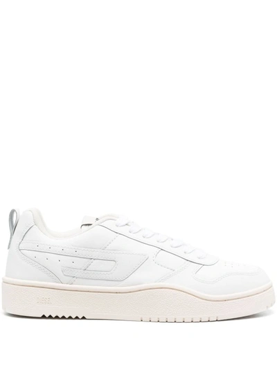 Diesel Low-top Leather Trainers With D Patch In White