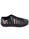 BURBERRY CANVAS SNEAKERS WITH REWORKING CHECK MOTIF