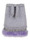 Andreeva Lavender Handmade Knit Midi Skirt In Grey