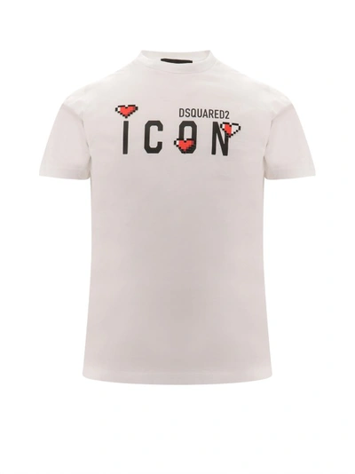 Dsquared2 Icon Heart Pixel White T-shirt